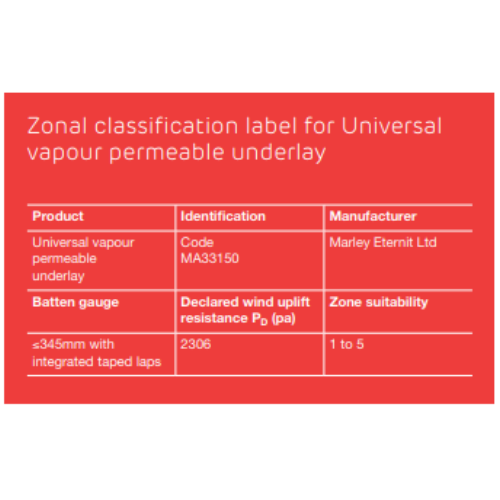 Universal Vapour Permeable Underlay 50m x 1m from Marley | Swansea